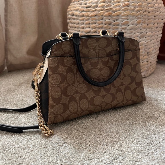 Coach Signature Brown and Black Purse - Picture 3 of 8